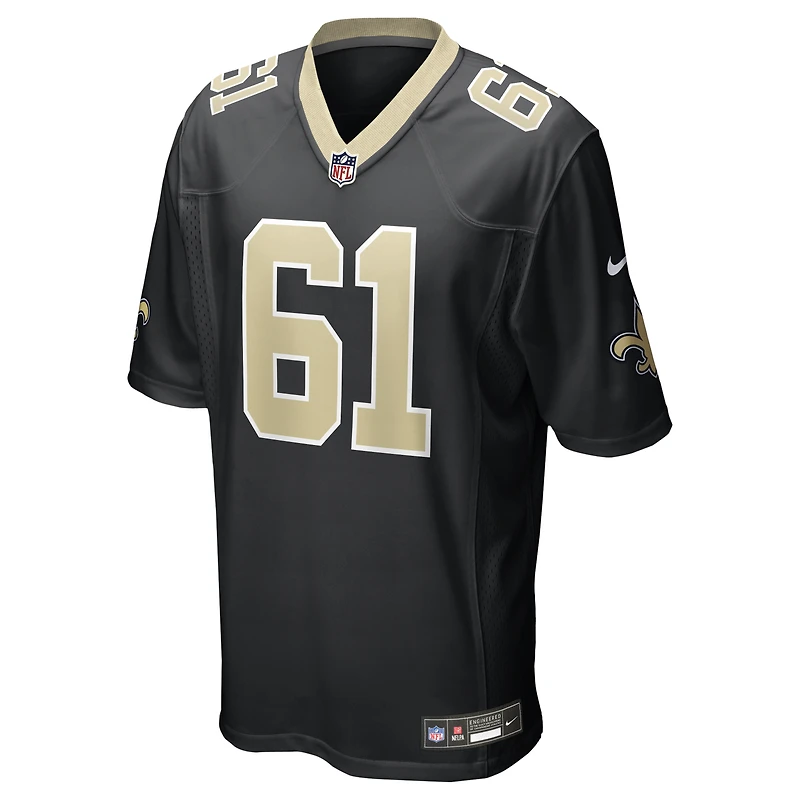 Men's Nike Drew Desjarlais Black New Orleans Saints Game Player Jersey