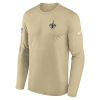 Men's Nike Gold New Orleans Saints Legend Small Logo Dri-FIT Long Sleeve T-Shirt