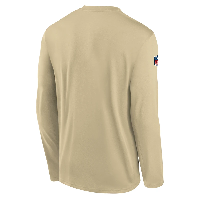Men's Nike Gold New Orleans Saints Legend Small Logo Dri-FIT Long Sleeve T-Shirt