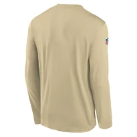 Men's Nike Gold New Orleans Saints Legend Small Logo Dri-FIT Long Sleeve T-Shirt