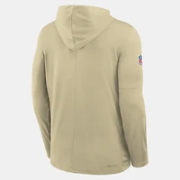 T-shirt à capuche manches longues Nike Gold New Orleans Saints Sideline Dri-FIT pour homme