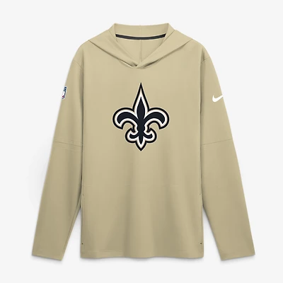 T-shirt à capuche manches longues Nike Gold New Orleans Saints Sideline Dri-FIT pour homme