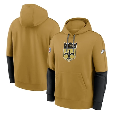 Sweat à capuche Nike Gold New Orleans Saints Throwback Logo Club Tri-Blend pour homme