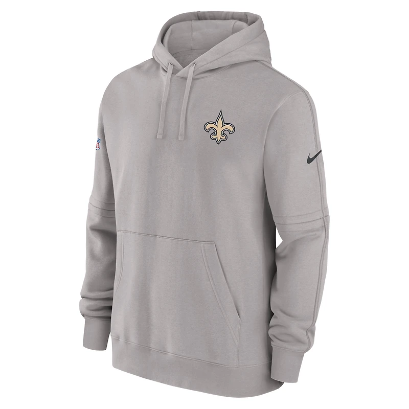 Sweat à capuche en polaire Nike New Orleans Saints Sideline Club pour homme, gris