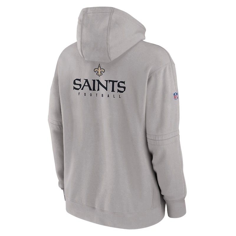 Men's Nike Gray New Orleans Saints Sideline Club Fleece Pullover Hoodie