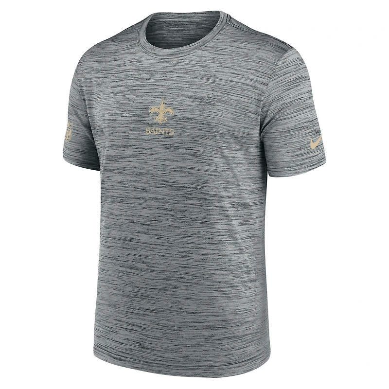 T-shirt Nike gris New Orleans Saints Sideline Velocity Dri-FIT pour homme