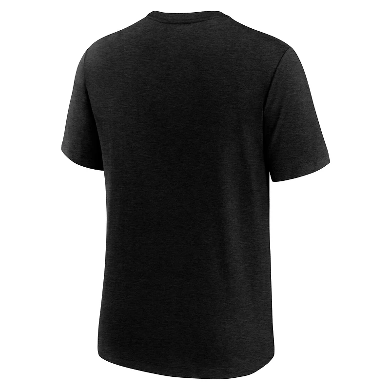 Men's Nike Heather Black New Orleans Saints Long Pass Tri-Blend T-Shirt