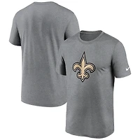 Men's Nike Heather Charcoal New Orleans Saints Primetime Legend Logo Performance T-Shirt