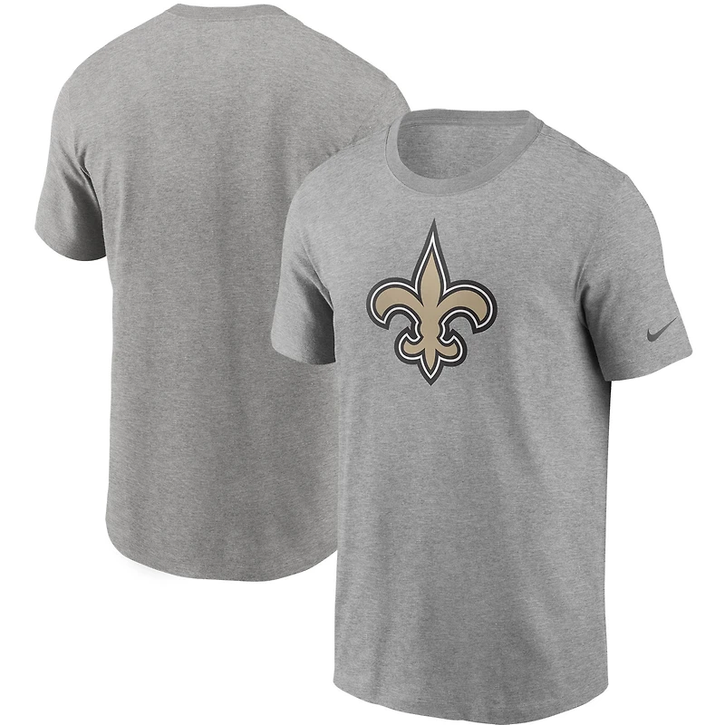 Men's Nike Heather Gray New Orleans Saints Primetime Logo Essential T-Shirt