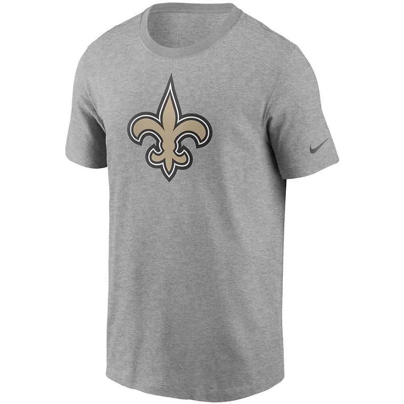 T-shirt essentiel Nike pour homme, gris chiné, logo des Saints de la Nouvelle-Orléans, Primetime