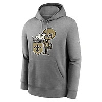 Men's Nike Heathered Gray New Orleans Saints Rewind Club Fleece Pullover Hoodie