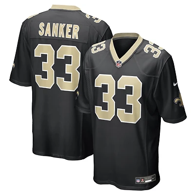 Maillot de match Nike Jonas Sanker noir des Saints la Nouvelle-Orléans pour homme