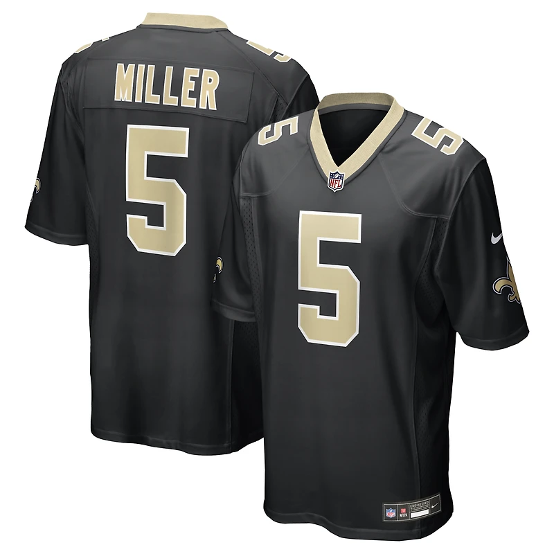Men's Nike Kendre Miller Black New Orleans Saints Team Game Jersey
