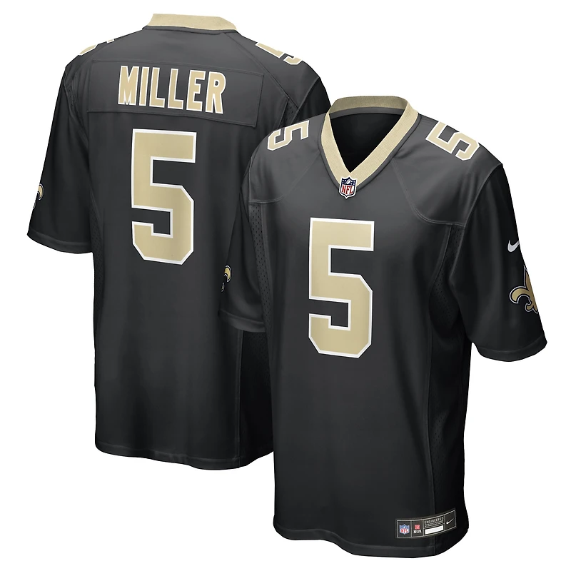 Maillot Nike Kendre Miller noir pour homme des Saints de la Nouvelle-Orléans