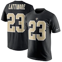 Men's Nike Marshon Lattimore Black New Orleans Saints Player Pride Name & Number T-Shirt