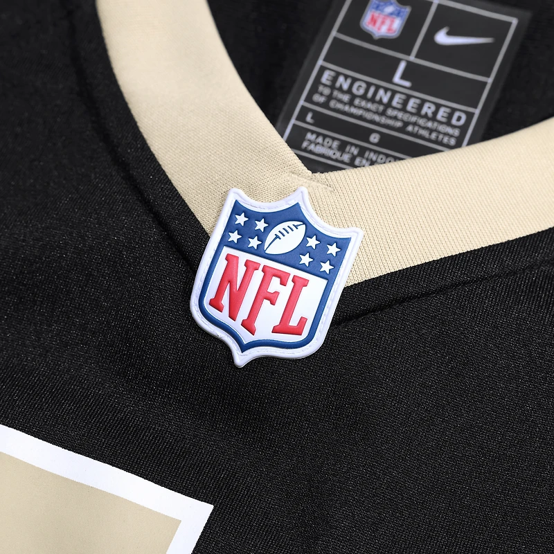 Maillot Nike Mason Pline noir pour homme des Saints de la Nouvelle-Orléans