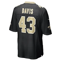 Maillot Nike Michael Davis noir pour homme des New Orleans Saints