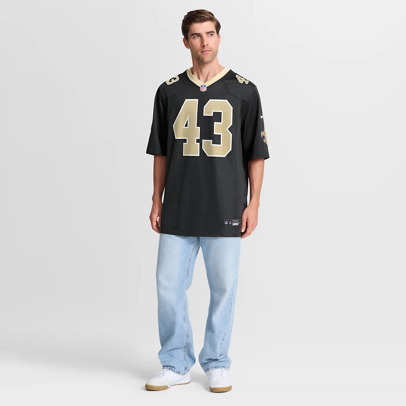 Maillot Nike Michael Davis noir pour homme des New Orleans Saints