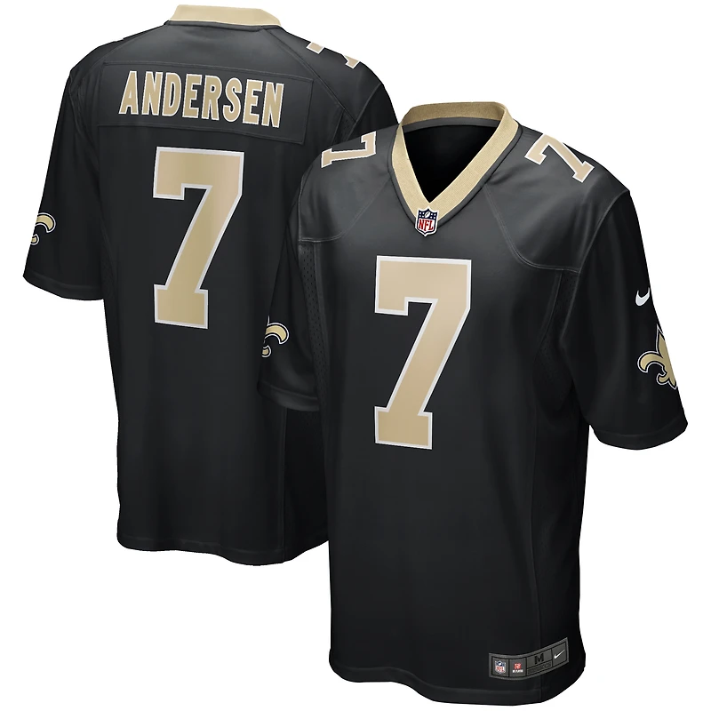 Maillot de joueur retraité Nike Morten Andersen pour hommes, noir, New Orleans Saints Game