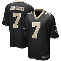Maillot de joueur retraité Nike Morten Andersen pour hommes, noir, New Orleans Saints Game