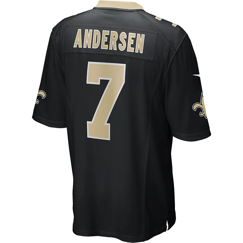 Maillot de joueur retraité Nike Morten Andersen pour hommes, noir, New Orleans Saints Game