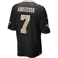 Maillot de joueur retraité Nike Morten Andersen pour hommes, noir, New Orleans Saints Game
