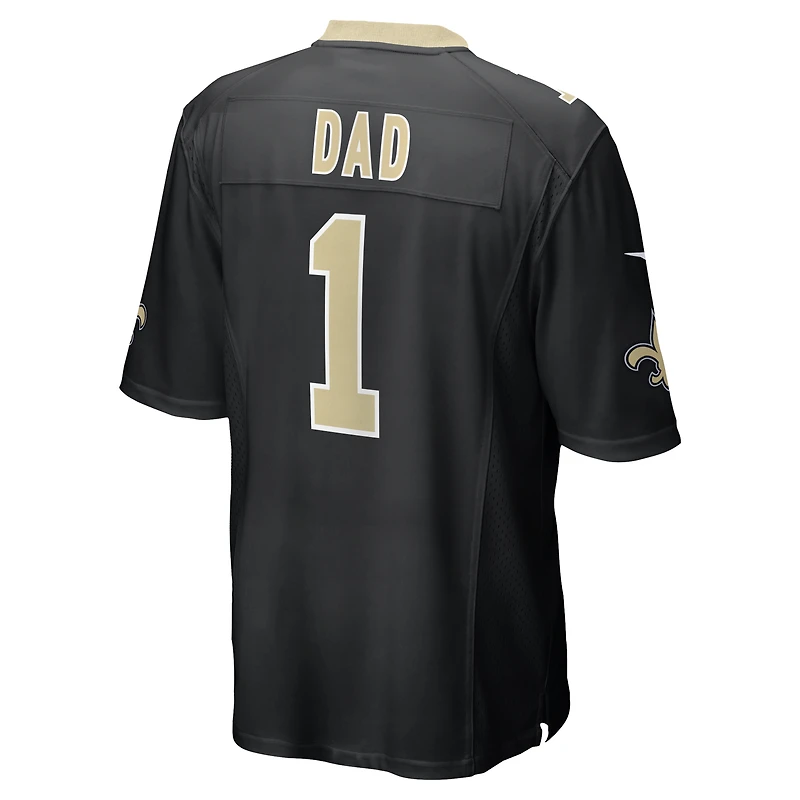 Men's Nike Number 1 Dad Black New Orleans Saints Game Jersey