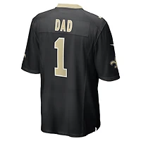 Men's Nike Number 1 Dad Black New Orleans Saints Game Jersey