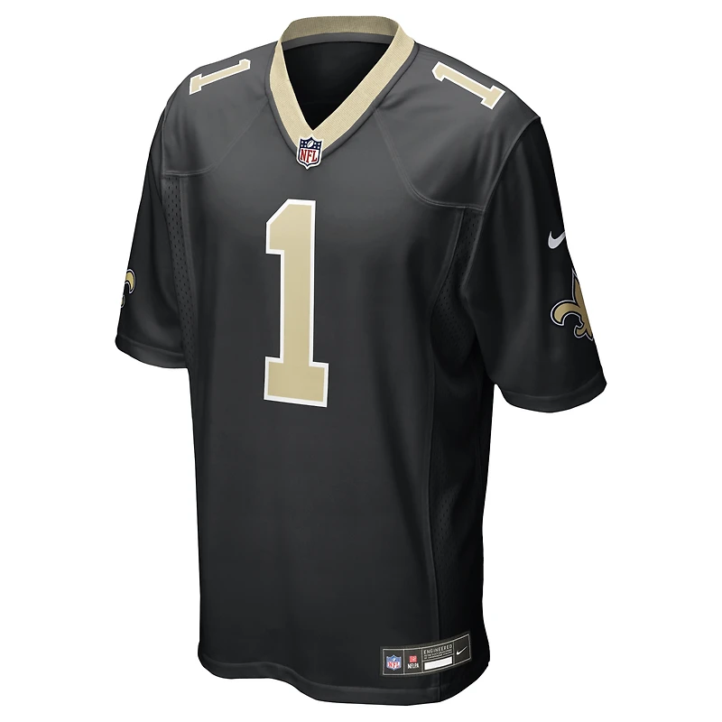 Men's Nike Number 1 Groom Black New Orleans Saints Game Jersey