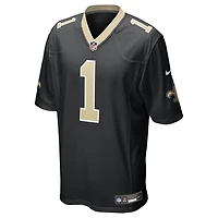 Men's Nike Number 1 Groom Black New Orleans Saints Game Jersey
