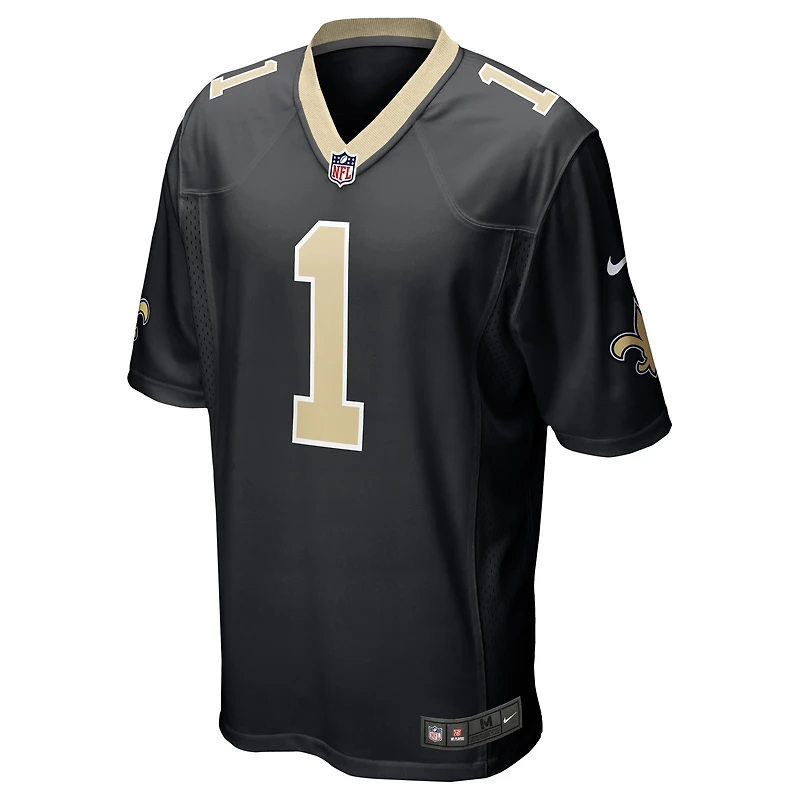 Men's Nike Number 1 Groom Black New Orleans Saints Game Jersey