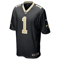 Men's Nike Number 1 Groom Black New Orleans Saints Game Jersey