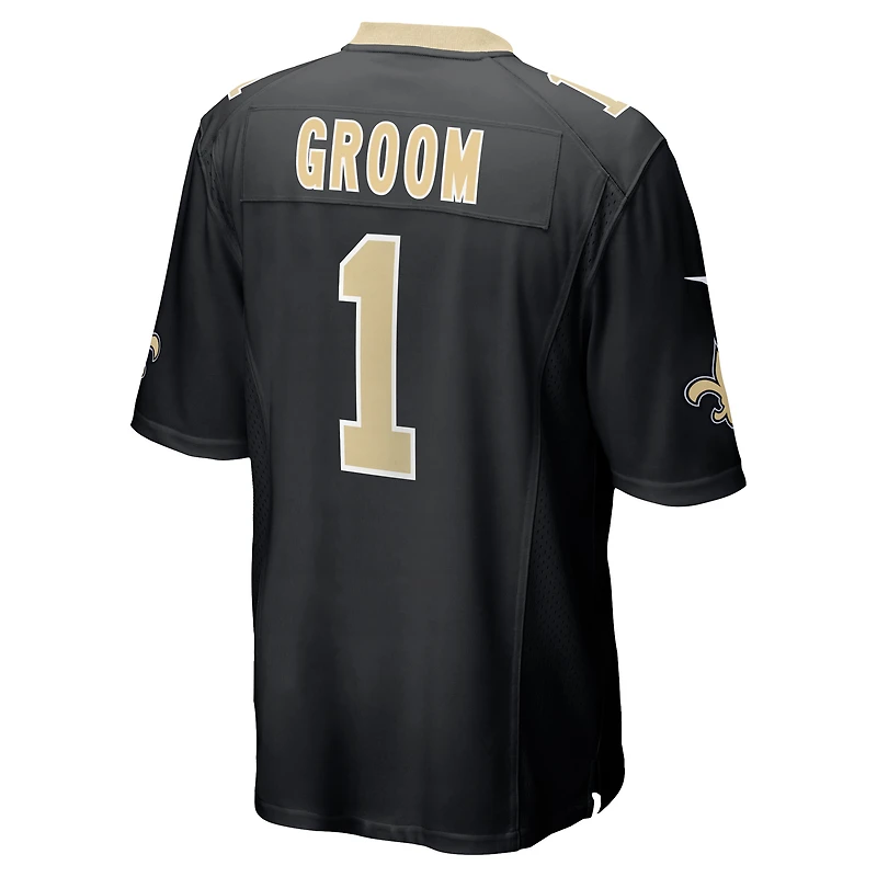 Men's Nike Number 1 Groom Black New Orleans Saints Game Jersey
