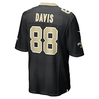 Maillot de match des New Orleans Saints Nike Shaquan Davis pour homme noir
