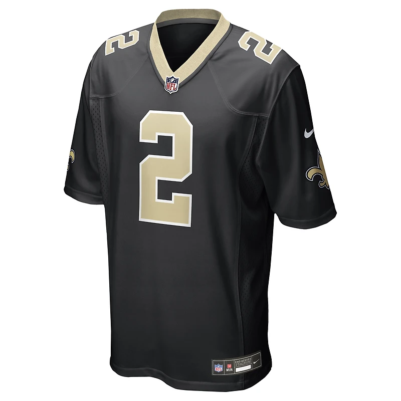 Maillot Nike Spencer Rattler noir pour homme des Saints de la Nouvelle-Orléans