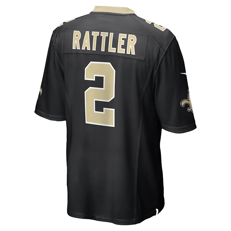 Maillot Nike Spencer Rattler noir pour homme des Saints de la Nouvelle-Orléans