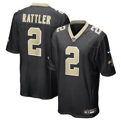 Maillot Nike Spencer Rattler noir pour homme des Saints de la Nouvelle-Orléans