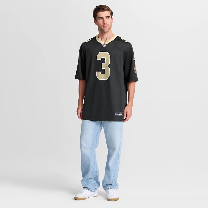 Maillot de match Nike Travis Etienne Jr noir des Saints la Nouvelle-Orléans pour homme