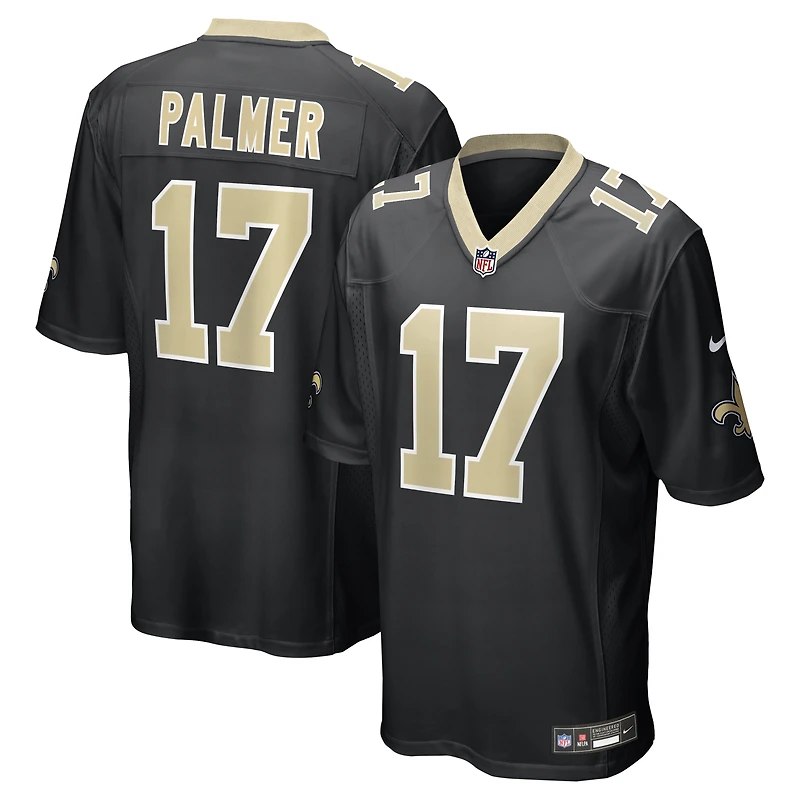 Maillot Nike Trey Palmer noir pour homme des Saints de la Nouvelle-Orléans