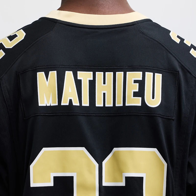 Maillot de match Nike Tyrann Mathieu noir des Saints la Nouvelle-Orléans pour homme