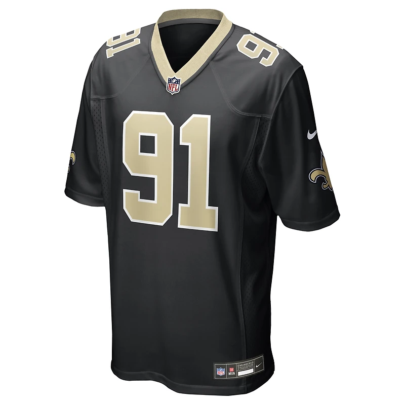 Men's Nike Vernon Broughton  Black New Orleans Saints Team Game Jersey