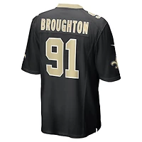 Men's Nike Vernon Broughton  Black New Orleans Saints Team Game Jersey
