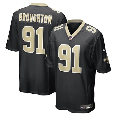 Men's Nike Vernon Broughton  Black New Orleans Saints Team Game Jersey