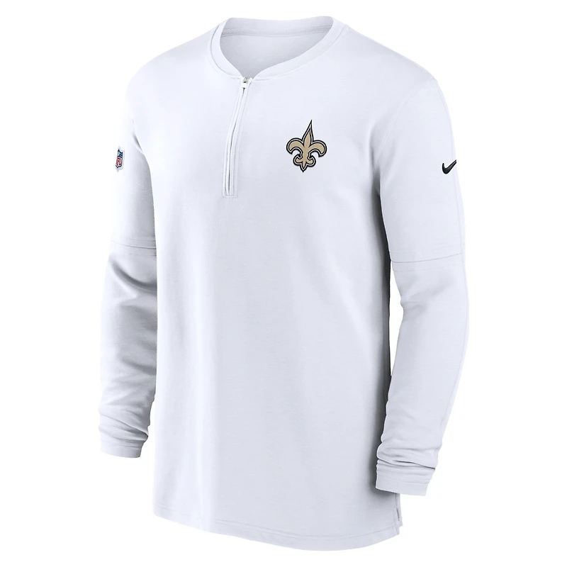 Men's Nike  White New Orleans Saints 2023 Sideline Performance Long Sleeve Tri-Blend Quarter-Zip Top