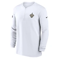 Men's Nike  White New Orleans Saints 2023 Sideline Performance Long Sleeve Tri-Blend Quarter-Zip Top