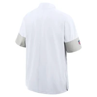 Men's Nike White New Orleans Saints Sideline Short Sleeve Quarter-Zip Dri-FIT Coach Jacket