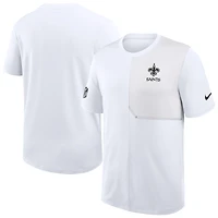T-shirt d'entraîneur Nike blanc New Orleans Saints Sideline UV Dri-Fit pour homme