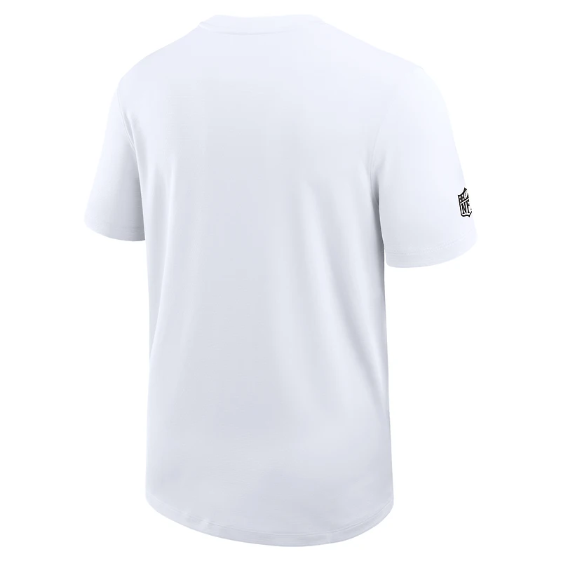 T-shirt d'entraîneur Nike blanc New Orleans Saints Sideline UV Dri-Fit pour homme