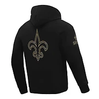 Men's Pro Standard Black New Orleans Saints Classic Chenille Pullover Hoodie