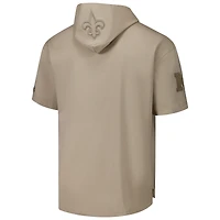 Men's Pro Standard Tan New Orleans Saints Neutrals Capsule Short Sleeve Pullover Hoodie